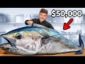 Carving a whole bluefin tuna