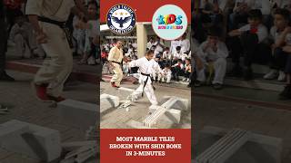 Most Marble Tiles Broken With Shin Bone In - 3 Minutes. #KidsWorldRecord #WorldTalentOrganization