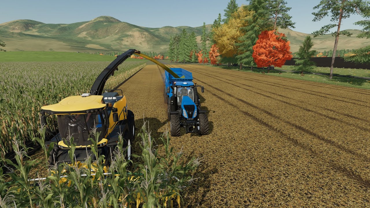 FS 22 Lazy Acres Farm 3 (Olive Farmer) Chaffing Corn w/ NH FR 920 Forage Harvester (Time-Lapse)