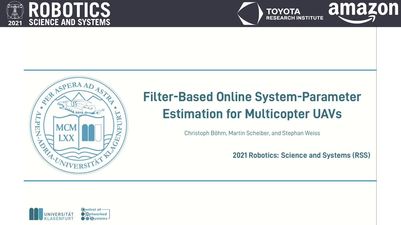 RSS 2021, Spotlight Talk 45: Filter-Based Online System-Parameter ...
