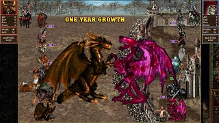 Heroes 3 COMBAT One year growth Necropolis was attacked by Dungeon L8