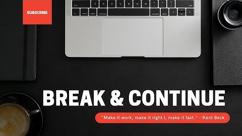 Break & Continue (Tamil)