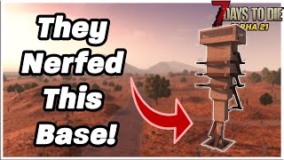 They NERFED my Lemming Tower Base! (7 Days to Die: Alpha 21)