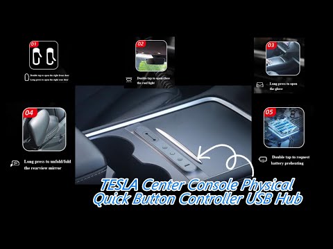 Model 3/Y Center Console Quick Button Controller USB Hub