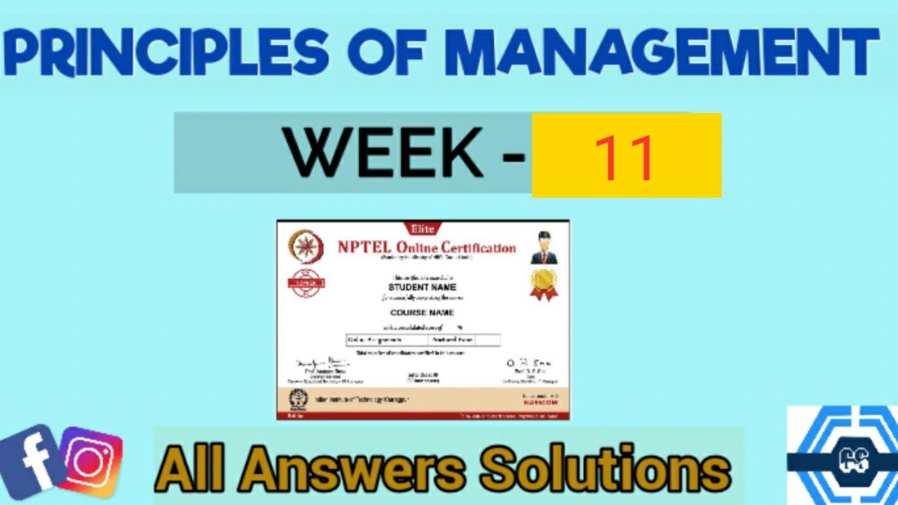 nptel principles of management assignment 11 answers 2022