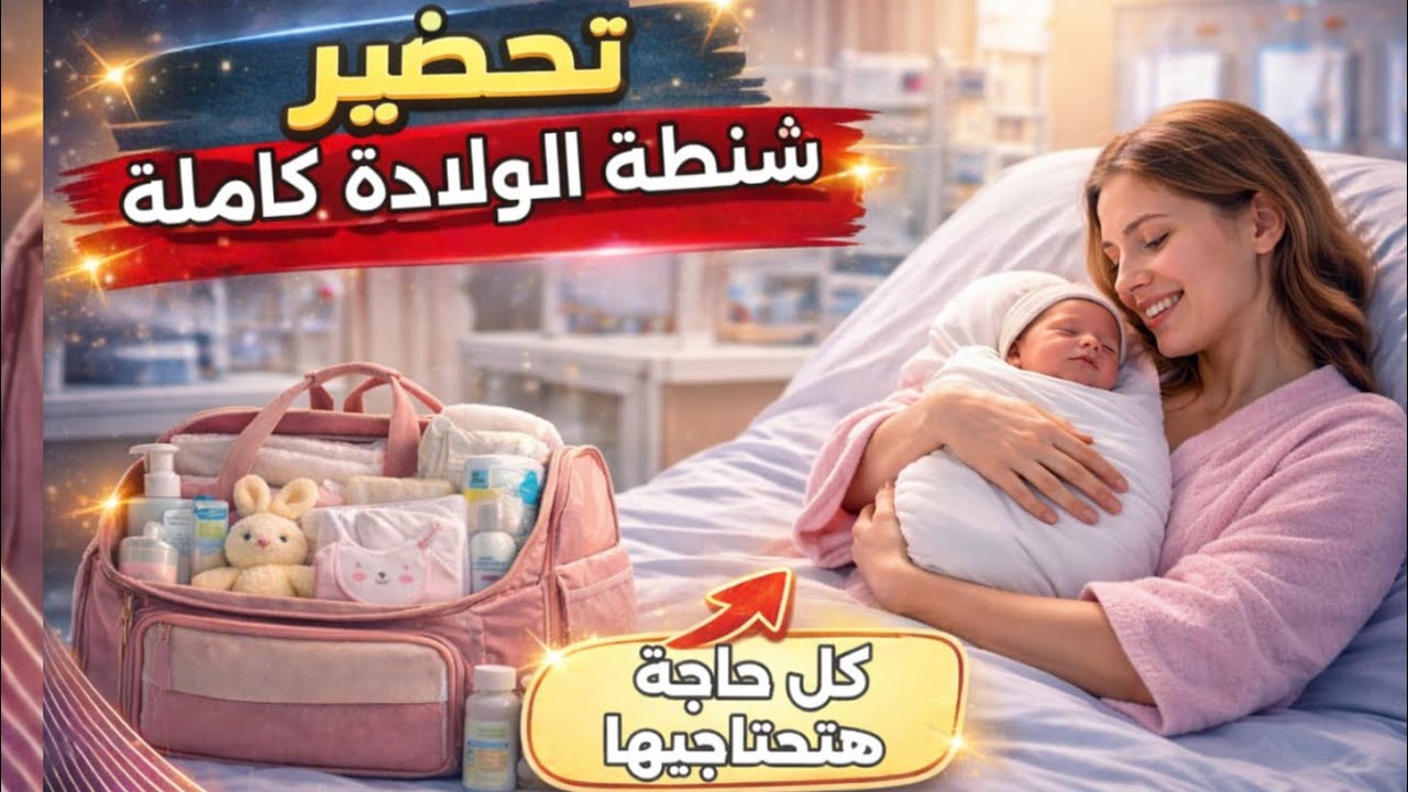تحضيرات شنطة الولادة كاملة 👶🤍 للأم والبيبي من غير ما تنسي ولا حاجة📌