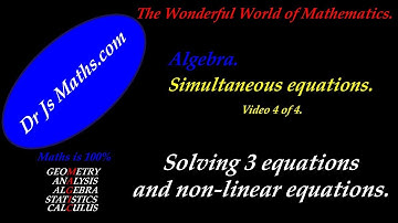 Simultaneous  Equations - 4 -  non-linear and multiple