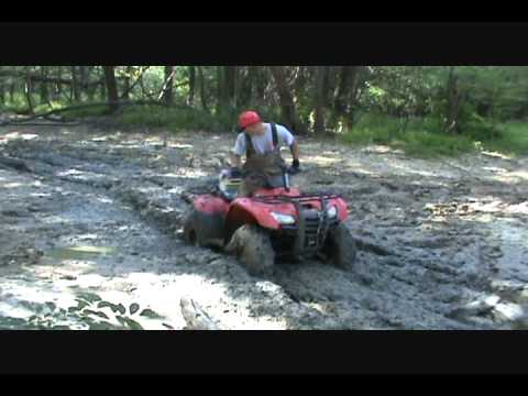 honda-rancher-420-2wd-with-26"-mud-trax-kickin-up-mud