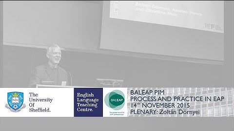BALEAP PIM Plenary: Zoltán Dörnyei - Motivational Currents in Language Learning