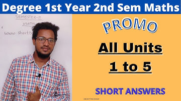 Promo-Degree-2nd Sem-Maths- - Short Answers -Shorttricks4u -www.shorttricks4u.com