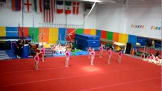 Full Triumph Gymnastics mini team flip into spring Guide