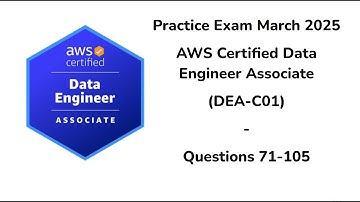 March 2025 | 71-105 Questions | AWS Certified Data Engineer Associate | DEA-C01