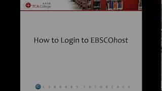 EBSCOhost - Logging In