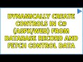 Dynamically create controls in C# (ASPX/Web) from database record and fetch control data