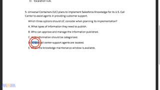 Details Salesforce Service Cloud Consultant Test Question #5 News