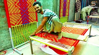 Artistic Technique of Weaving a Cot | Beautifully Designed Nylon Rope Cot Weaving