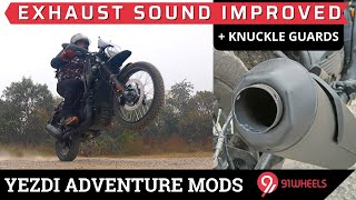 Exclusive : Yezdi Adventure Modifications || Exhaust DB Killer Removal For Sound || Knuckle Guards