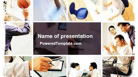 Team Building Collage PowerPoint Template by PoweredTemplate.com