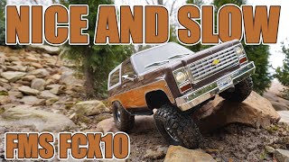 FMS FCX10 Chevrolet K5 Blazer Smiggin's Folly Trail Run  Crawling  It's A Crawler