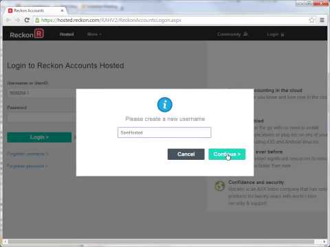 New Reckon Accounts Hosted   Dashboard and Username HD