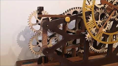Wooden gear ball clock