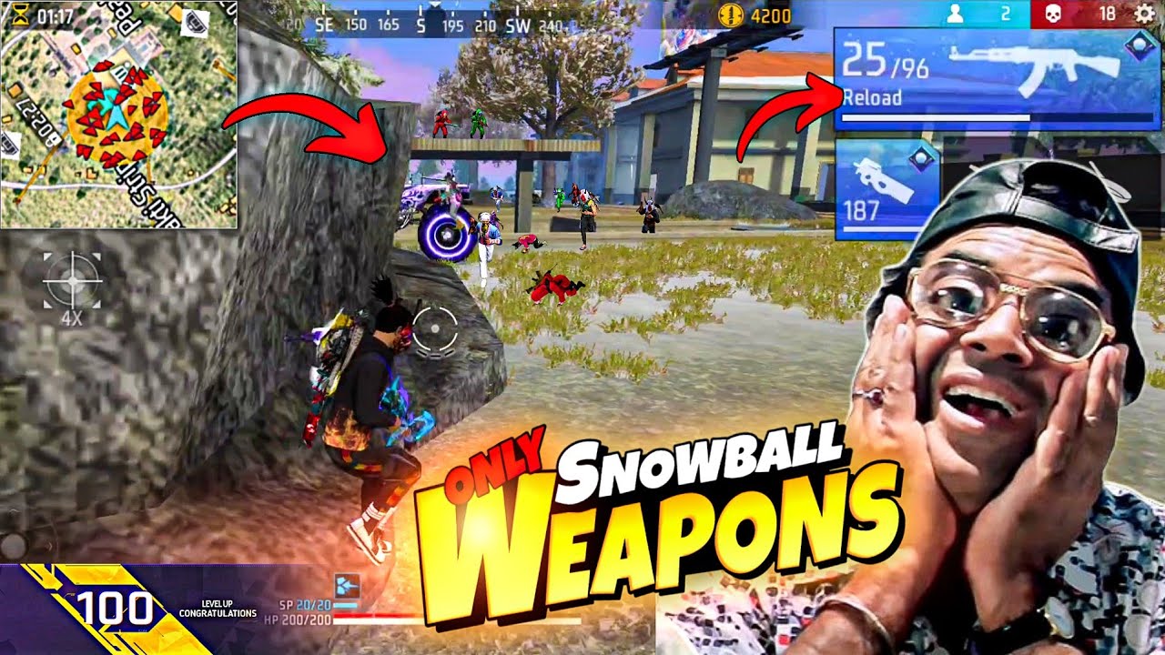 SnowBall Gun Only Challenge 🥶 Solo VS Squad Rank Devil 😈 29 KILLS 🔥 - Neel Gaming 
