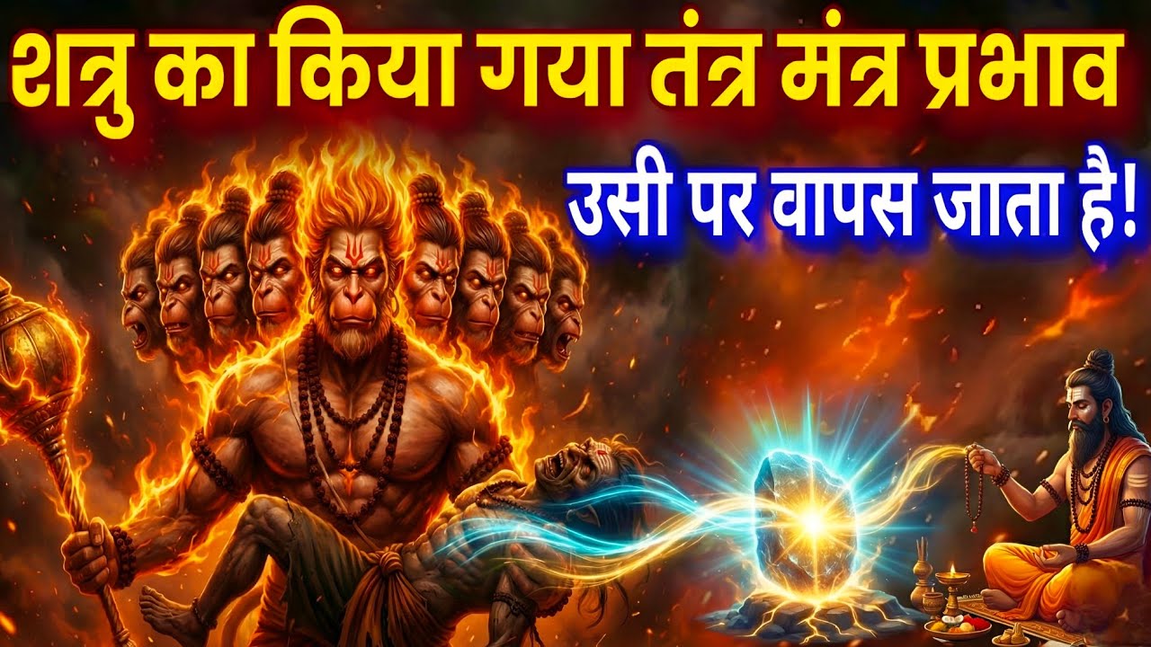 11 मुखी हनुमान अग्नि रक्षा कवच 🔥 शत्रु, काला जादू और भय का पूर्ण नाश shatru nashak hanuman mantra 
