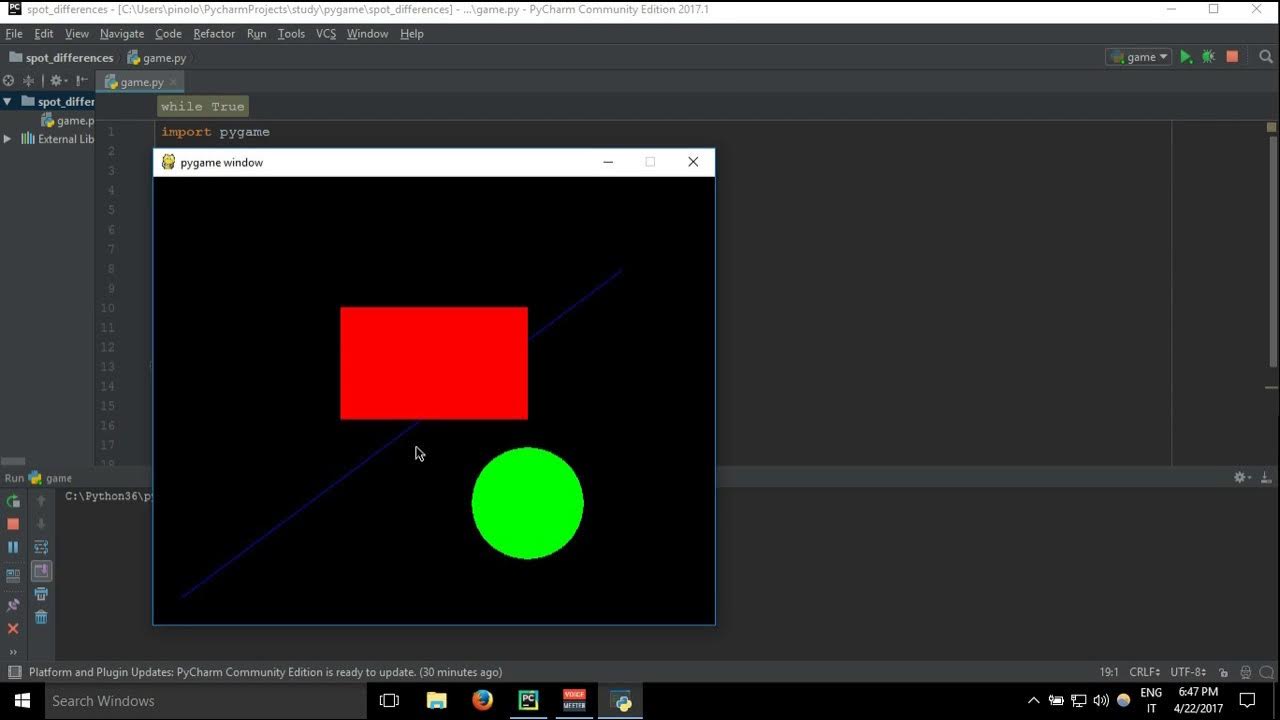 Objects movement - part 3 pygame python 3 - YouTube