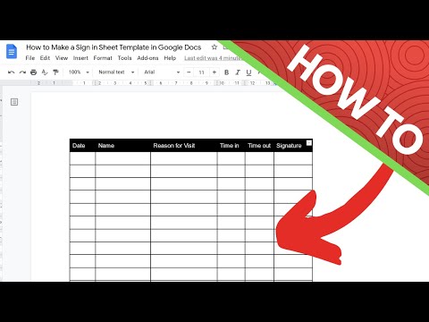 How to Make a Sign in Sheet Template in Google Docs