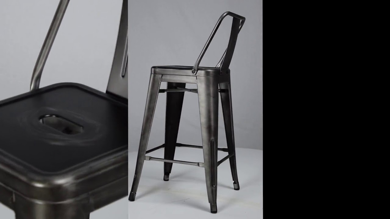 2 AC Pacific ACBS02 Vintage Pewter Metal 24 Inch Barstools YouTube