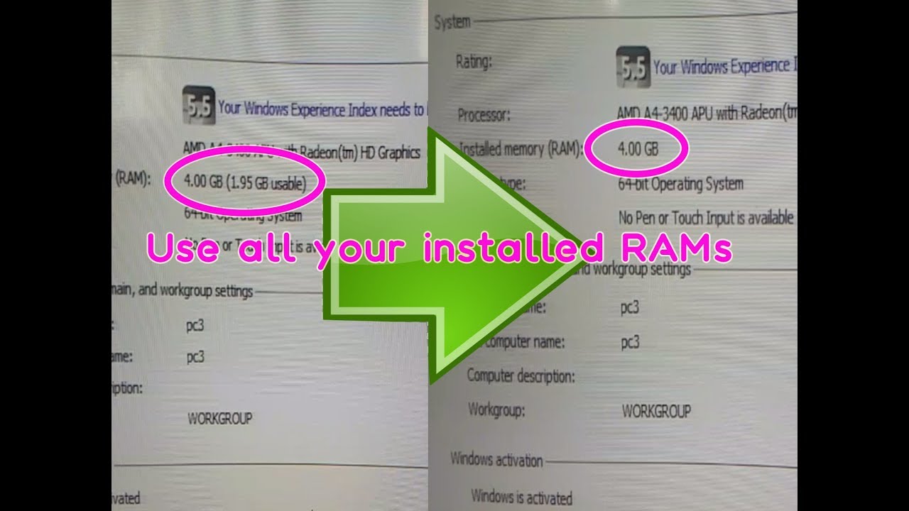 Use All Your Installed RAM 2GB To 4GB All YouTube Use All Your Installed RAM 2GB To 4GB All YouTube