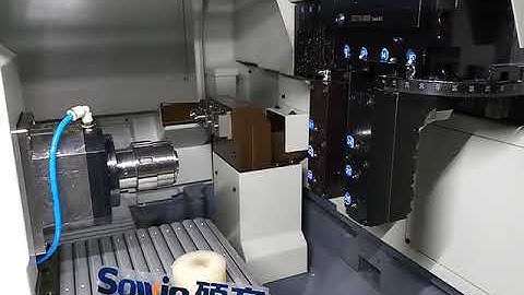 Sowin Swiss type lathe with manual angle adjustment tool post