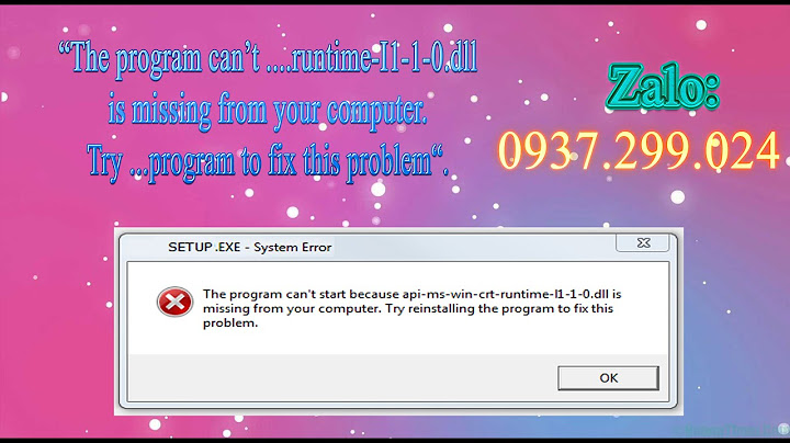 Itunes lỗi the program cant start because api-ms-win-crt