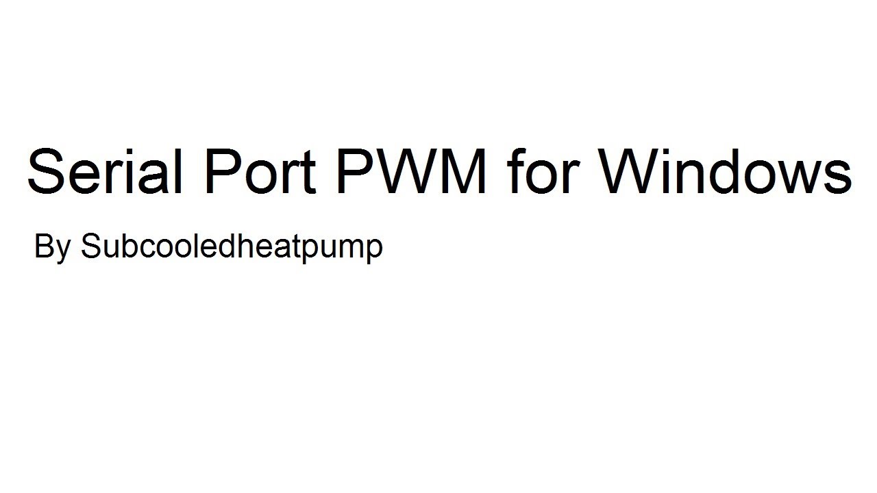 Serial port PWM for Windows