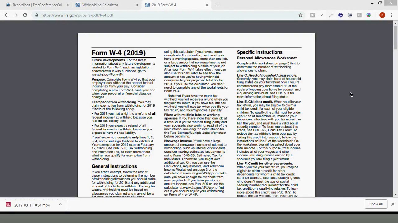 How To Fill Out Your 2019 W4 Tax Form | IRS Withholding Calculator - YouTube