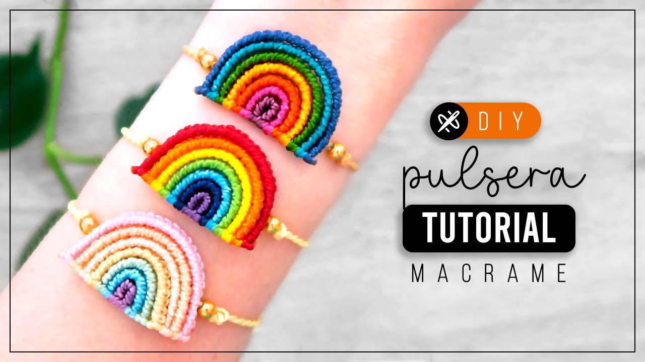 Pulsera Arcoíris 🌈  Como hacer pulsera de nudos | diy tutorial paso a paso ● macrame bracelet 336