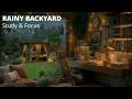 Cozy Backyard Rain Study Room 🌧️ Distant Thunder &amp;  Focus and Relaxation