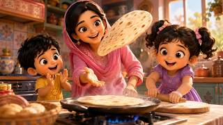 Ami Ki Roti Gol Gol 🫓😂 | Most Viral Urdu Nursery Rhyme | Cute 3D Kids Cartoon