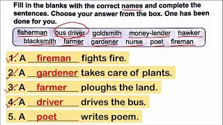 Who does what ||Community helpers || English Grammar