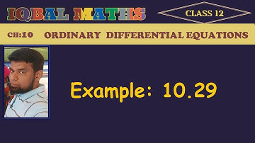 TN Class 12 Maths New Syllabus Example 10.29 Chapter-10 Ordinary Differential Equations