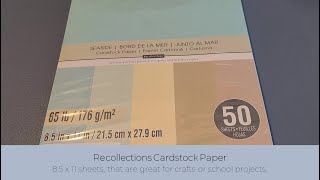 In Hand Review of Recollections Cardstock Paper, Seaside Colors
