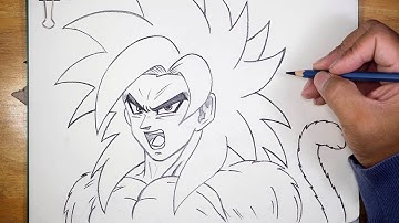 How to Draw Goku SSJ4 – Dragon Ball DAIMA Style | Step-by-Step