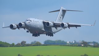 [4K] RCAF Boeing C17A Globemaster III Takeoff &amp; Landing at Prestwick Airport May 2022