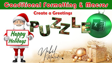 Create a Holidays Greetings Puzzle in Excel - Conditional Formatting and Macros