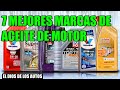 7 MEJORES MARCAS DE ACEITE DE MOTOR