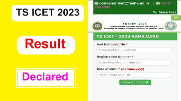 TS ICET 2023 Result Declared | TS ICET 2023 Result Declared Full Details