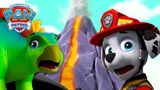 massive dino rescue escape lava danger paw patrol compilation
