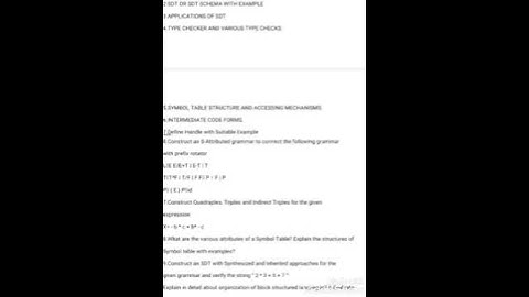 Unit-3 important questions - Compiler Design