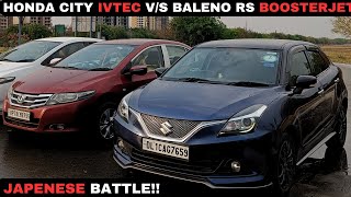 BALENO RS VS HONDA CITY | ROLLING RACE AT 180 KPH | 1.5 IVTEC MT VS 1.0 BOOSTERJET MT 1ST ON YOUTUBE