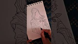 Grim Reaper &amp; Rose Sketch 🥀💀 | Dark Art #shorts